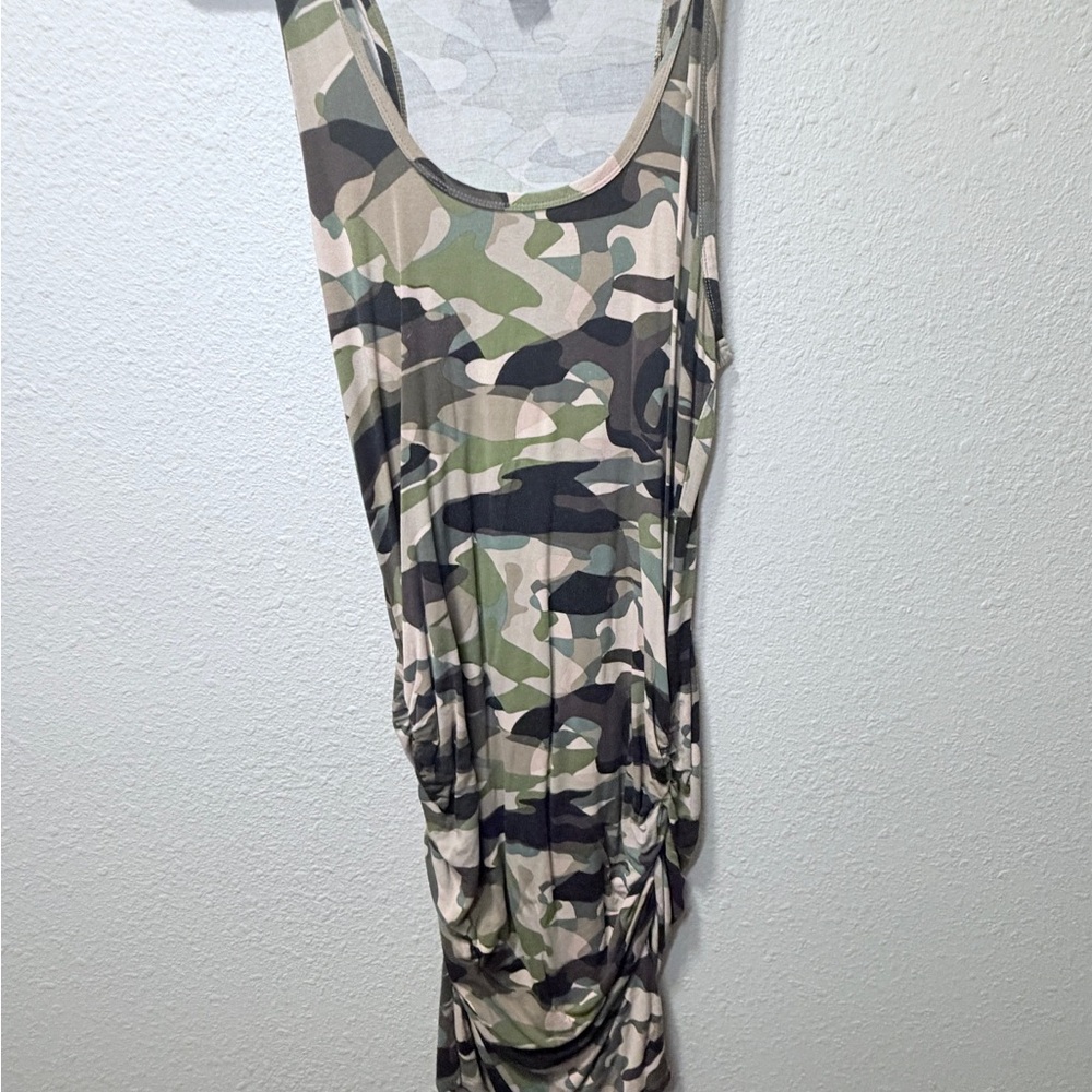 Skin-tight, Body Contouring Camouflage Patterned Dress